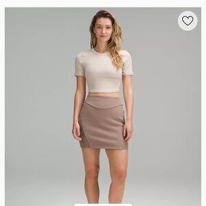 NWT 🤎 Lululemon Scuba HR Ribbed Mini Skirt Tan